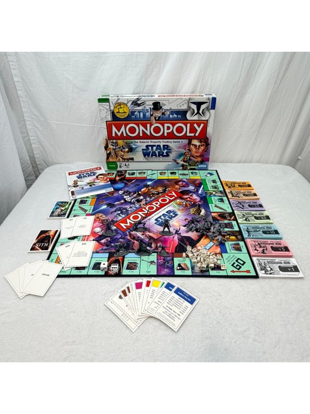 Monopoly Star Wars The Clone Wars Board Game 2008 Parker Brothers 100% Complete